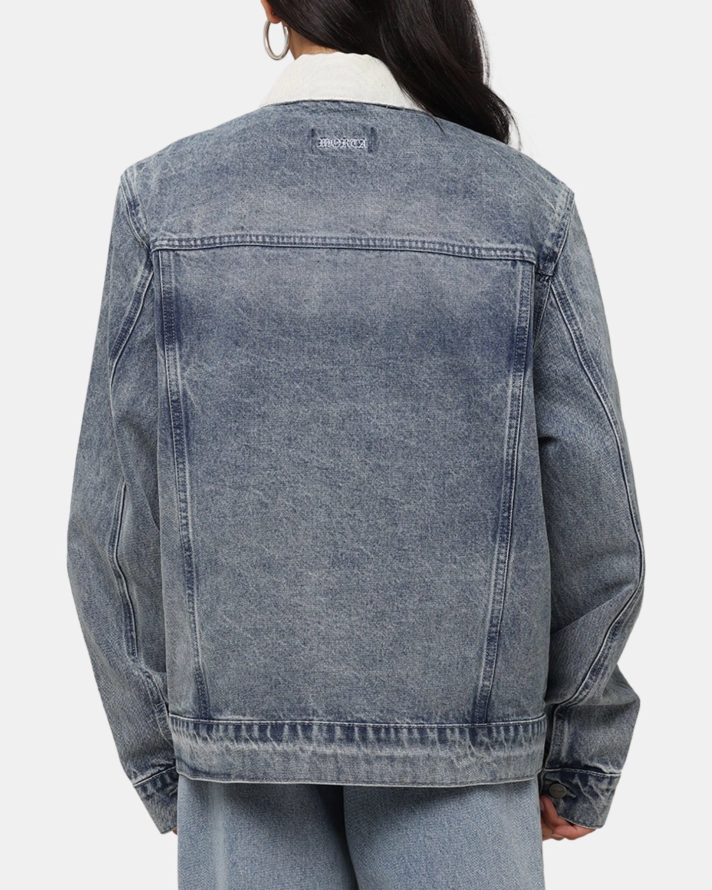 Maintain fishermen Saint Morta Gothic Distressed Denim Jacket Dirty Denim