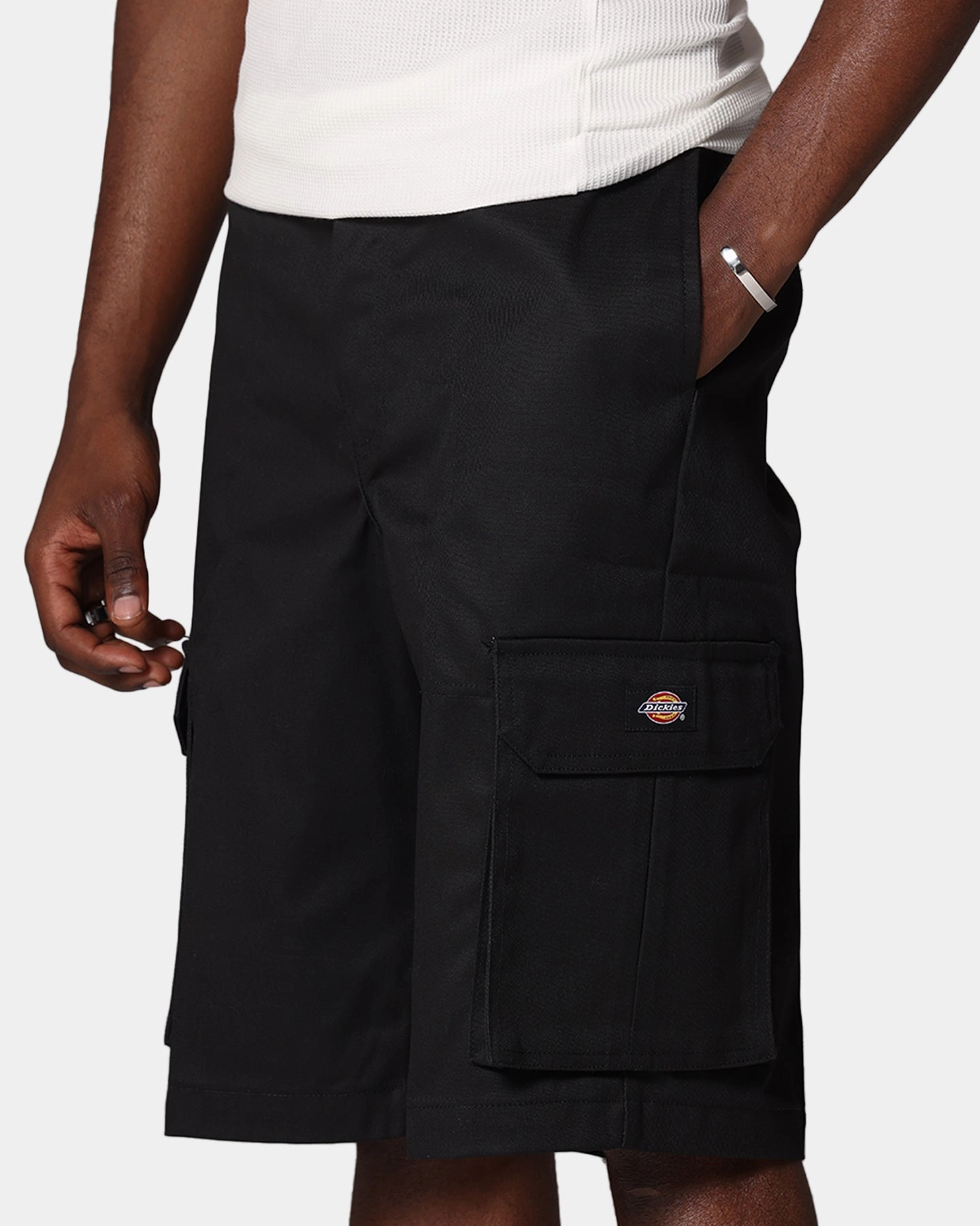 Dickies 131 Slim Straight Cargo Shorts Black Sporty Casual Port Pocket Design