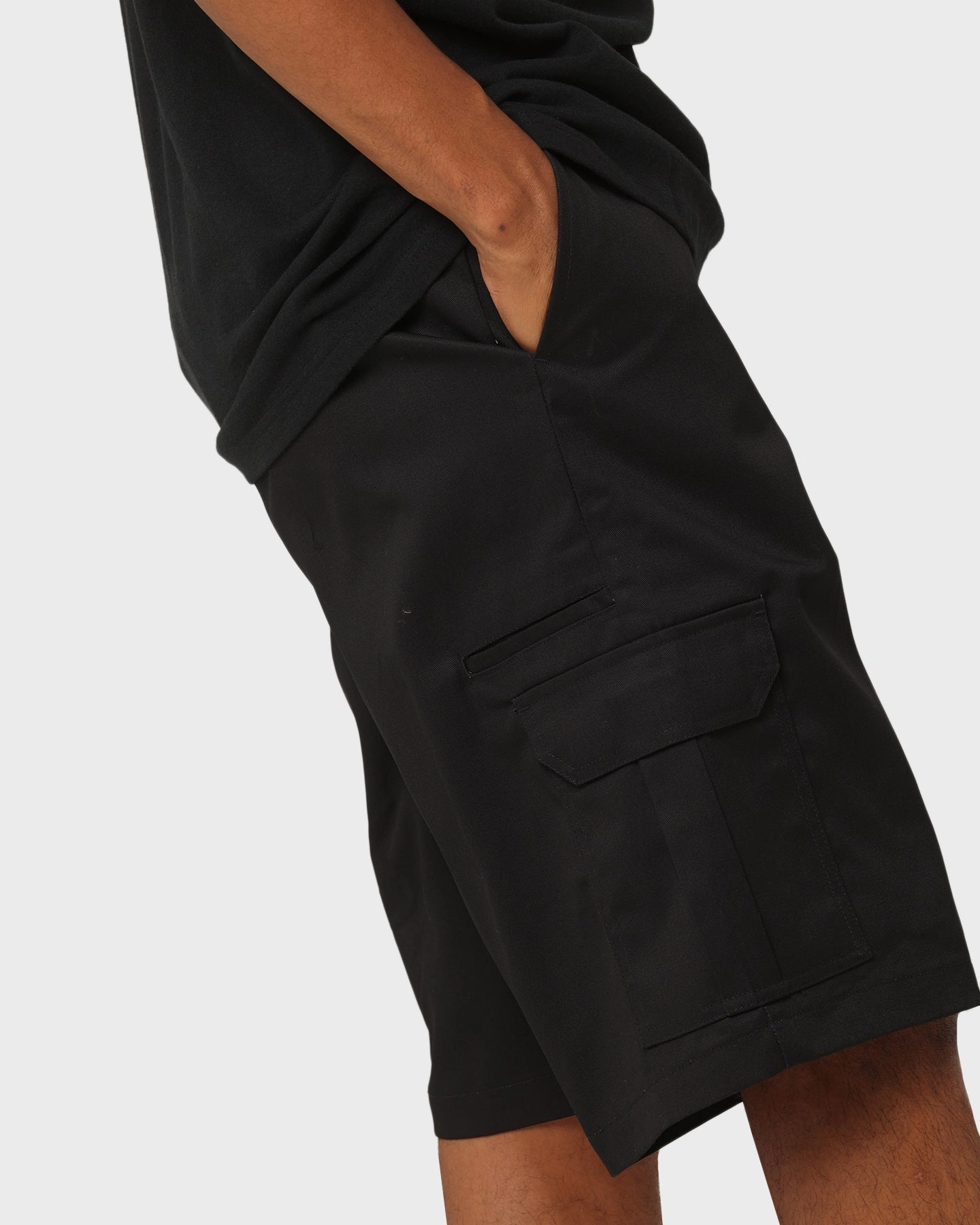 Microfiber Blend Fabric Pre Shrunk Cotton Blend Dickies 42283 Cargo Shorts Black