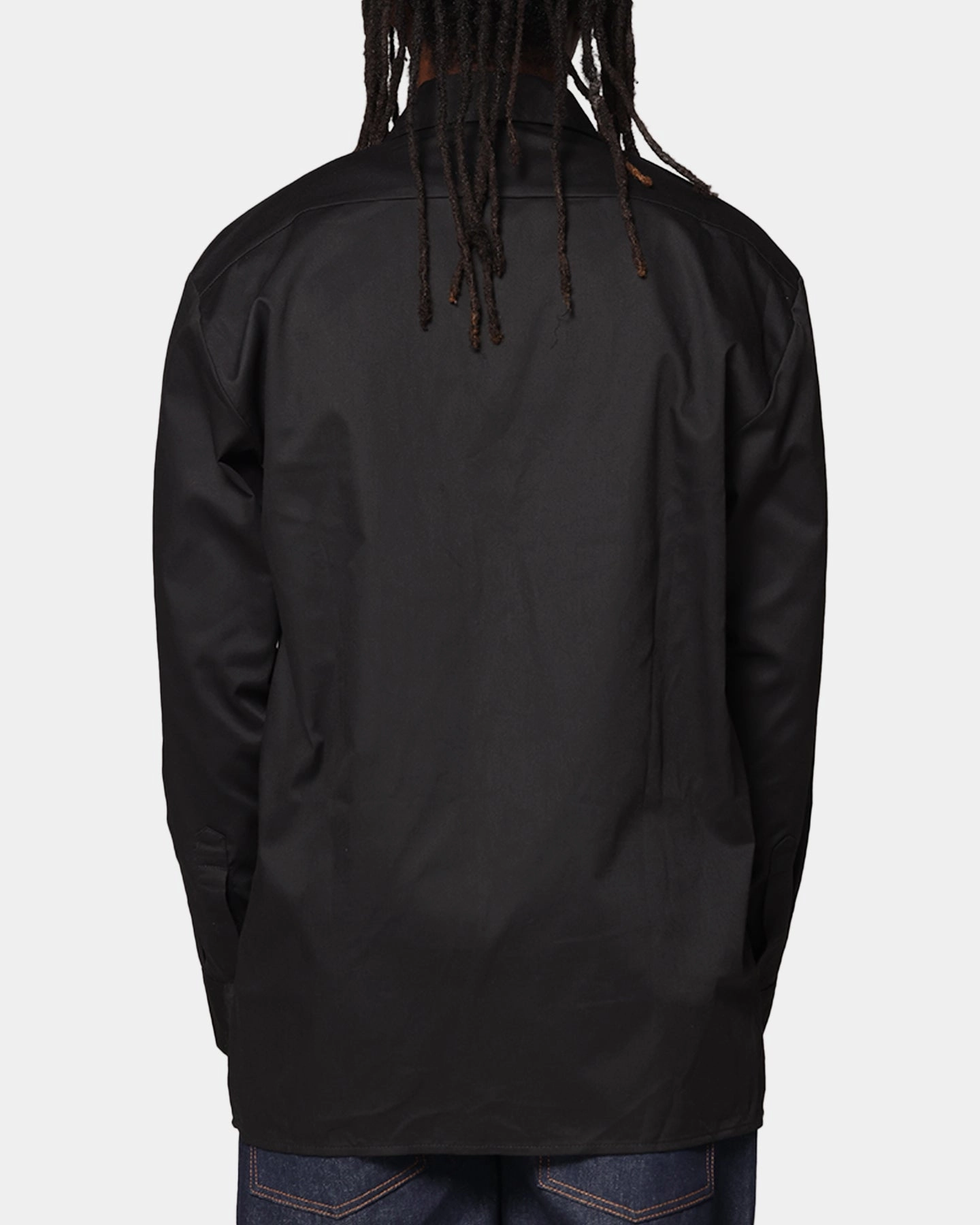 Durable Fabric Edgy style Dickies Long Sleeve Work Shirt Black