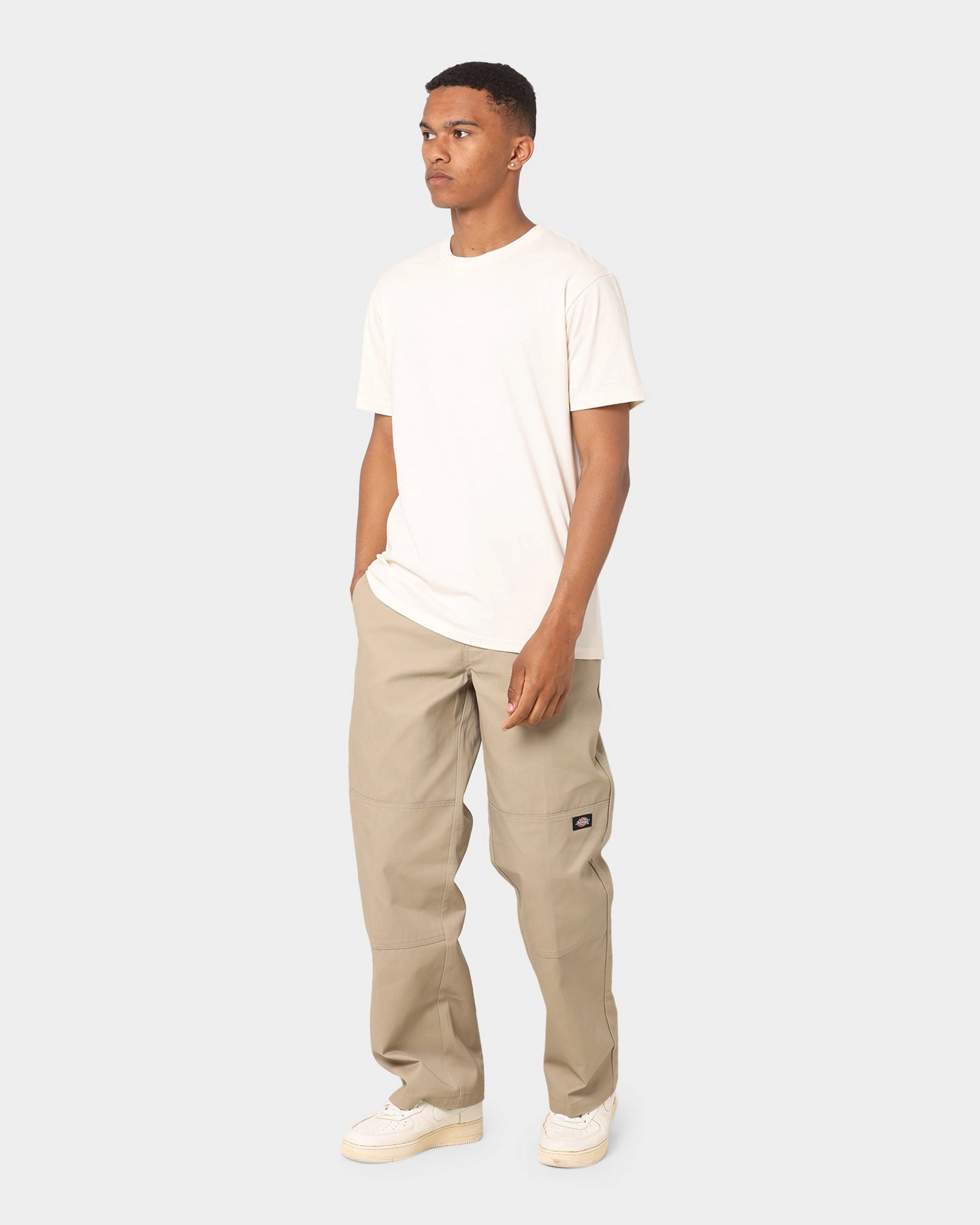 Dickies Loose Double Knee Work Pants Khaki Stretch Motion