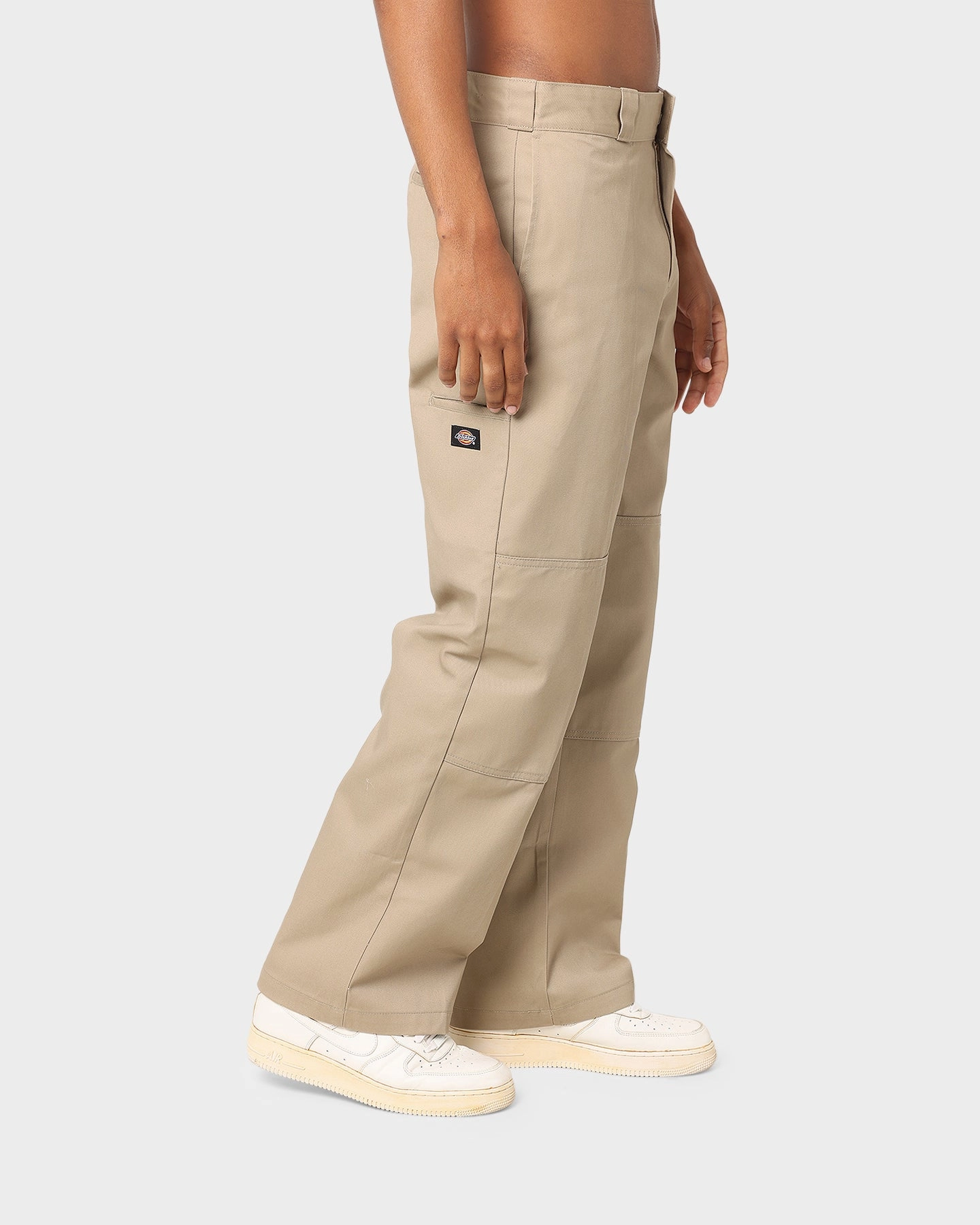 Dickies Loose Double Knee Work Pants Khaki Tear Resistant Weave
