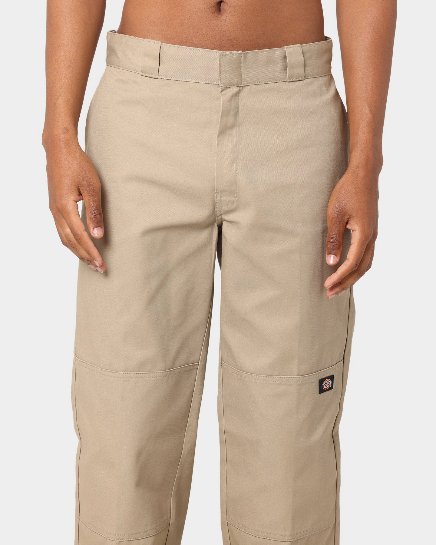 Flexible Fabric Timeless Look Dickies Loose Double Knee Work Pants Khaki