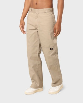 Dickies Loose Double Knee Work Pants Khaki Versatile Fit Water Resistant