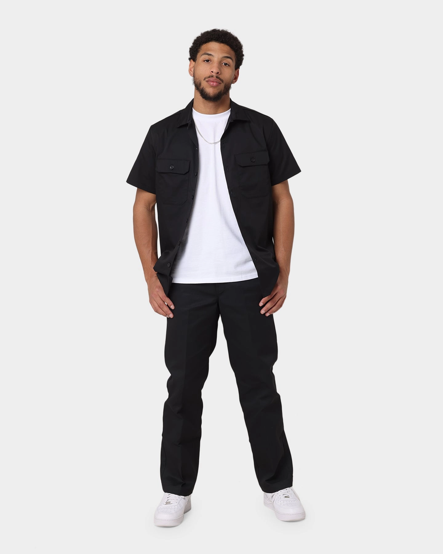Dickies Original 874 Work Pants Black Structured Hemline