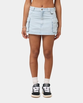 Sustainable Fabric Corduroy texture Dickies Women's 874 Light Denim Cargo Mini Skirt Sky Blue