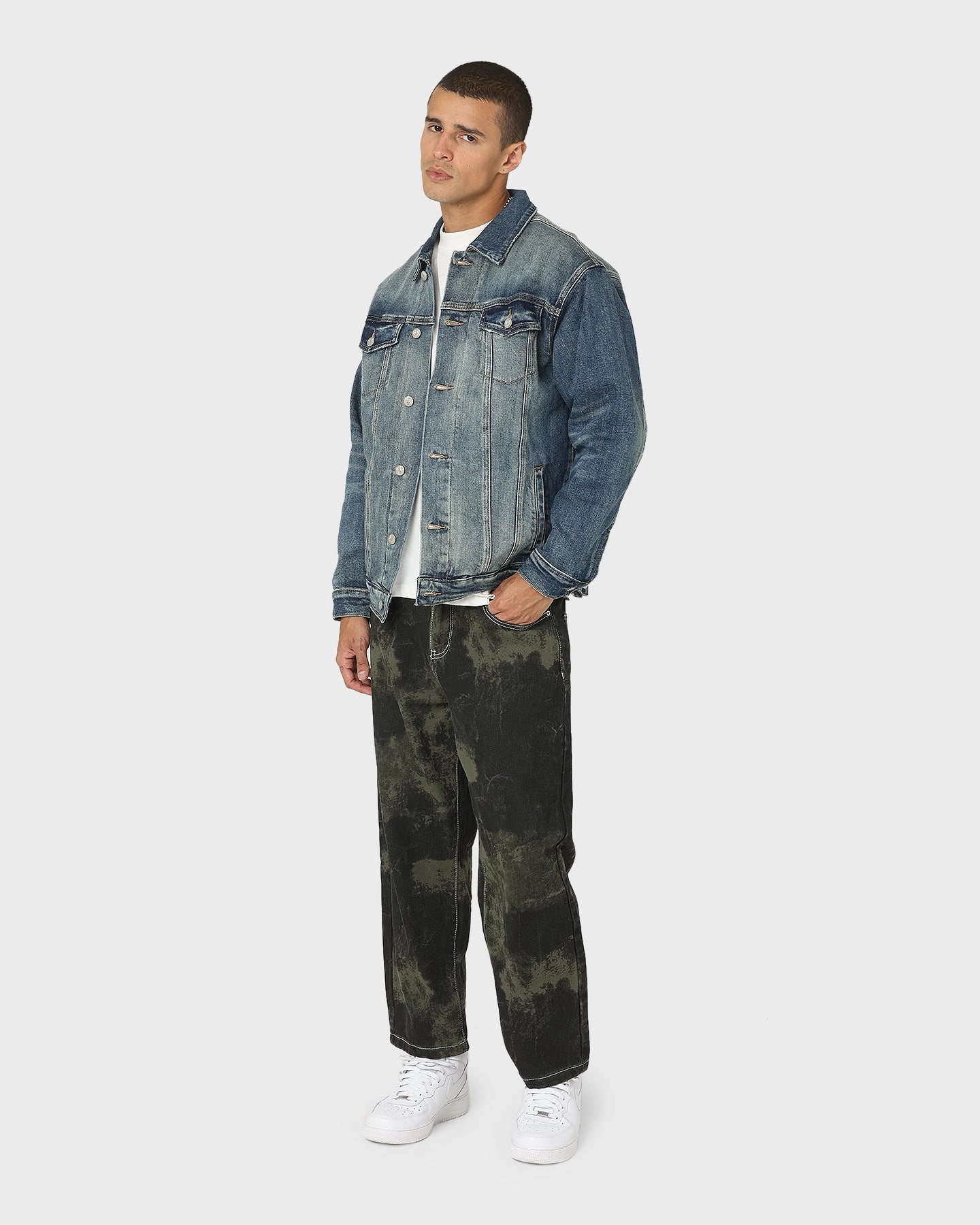 Diet Starts Monday Eagle Denim Trucker Jacket Indigo Contemporary Fit