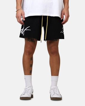 Anti Pill Surface Diet Starts Monday Knitted Script Shorts Black
