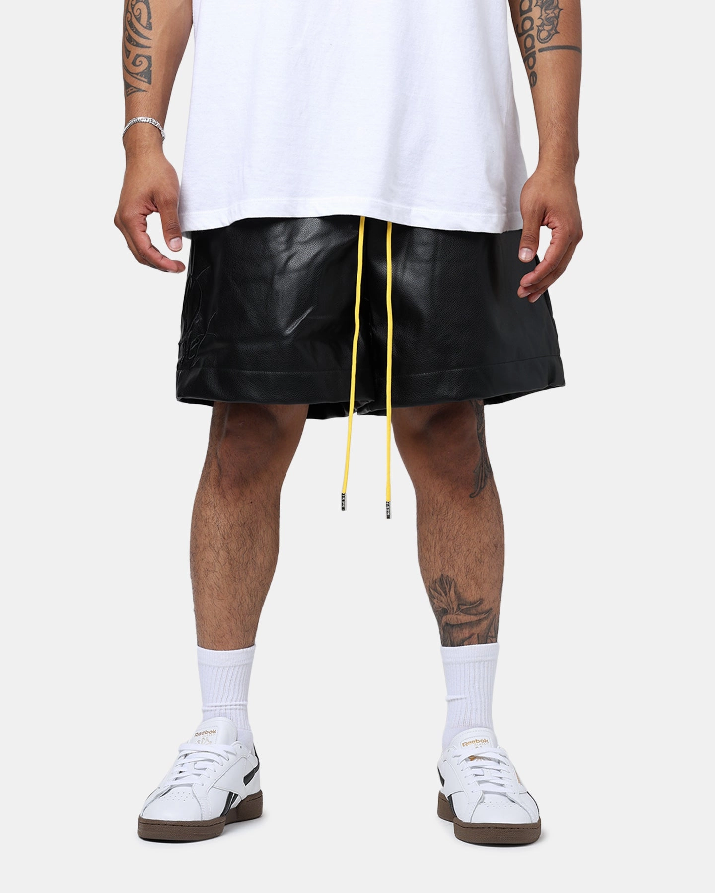 Weekend Ready Beach Vibes Diet Starts Monday Leather Script Shorts Black