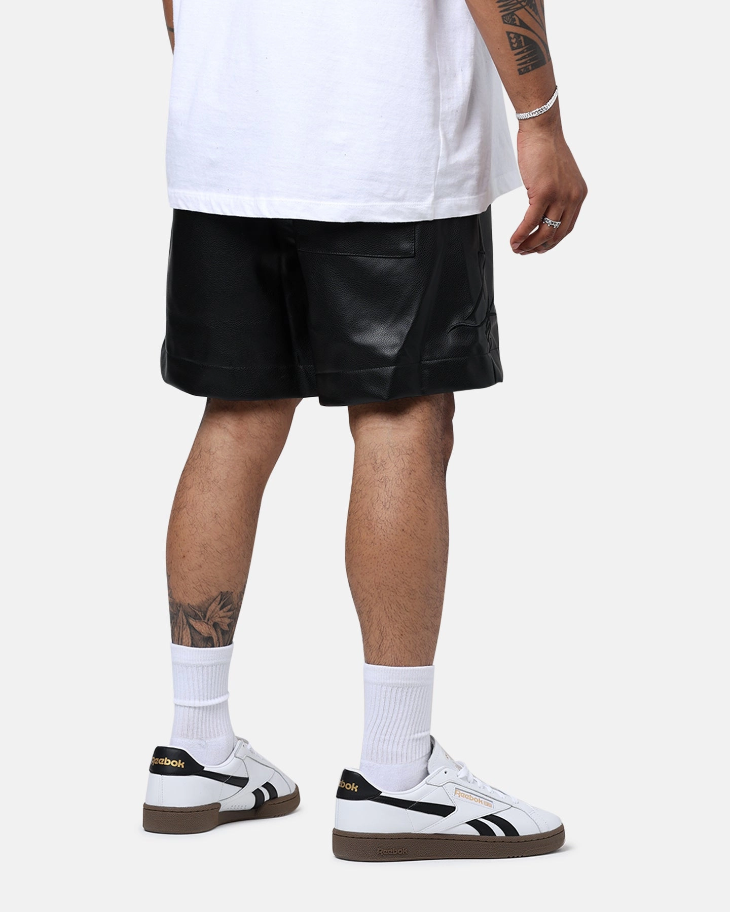 Diet Starts Monday Leather Script Shorts Black Non Irritating Tags