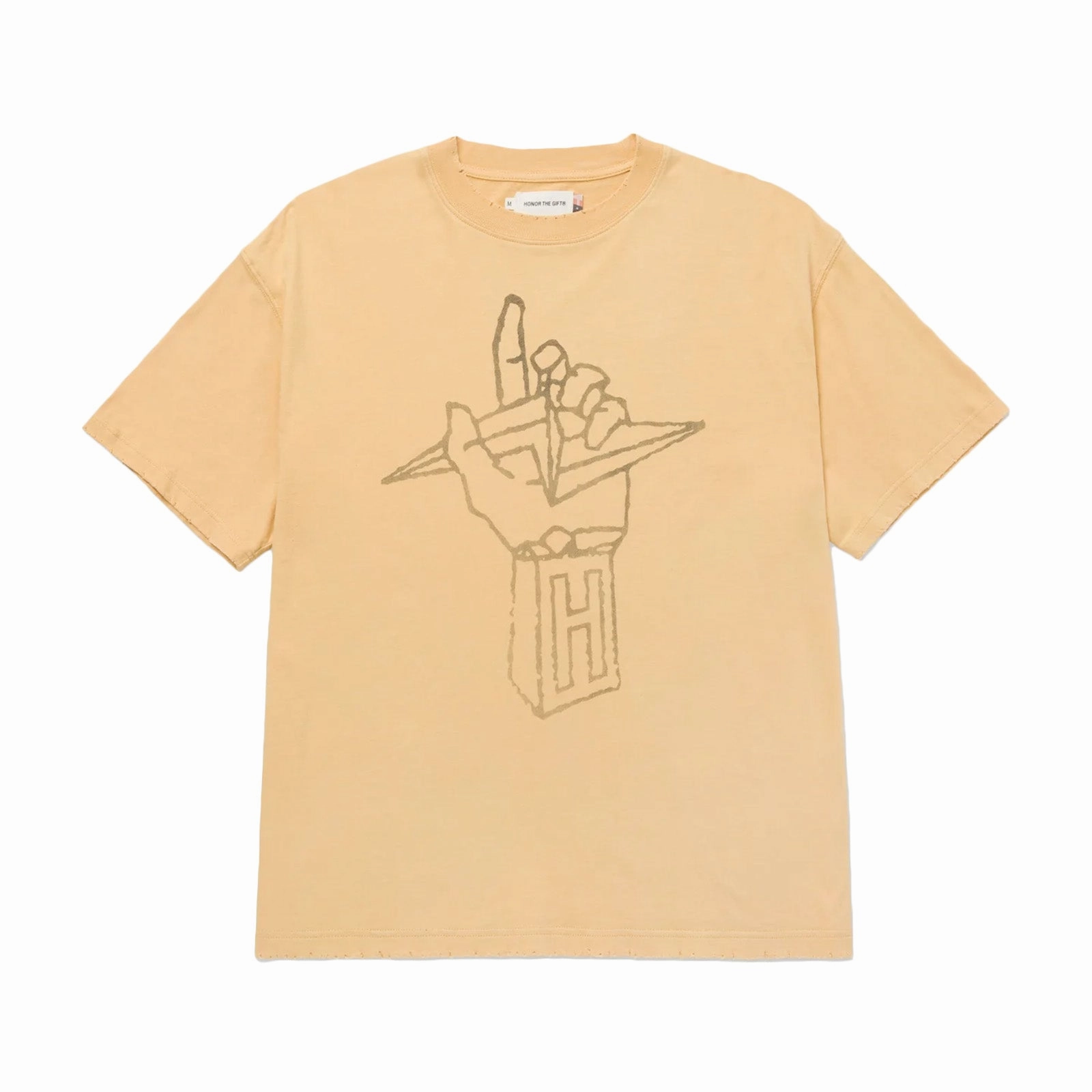 Honor The Gift Lightning Hand T-Shirt 'Yellow' Odor-resistant Minimalist Design
