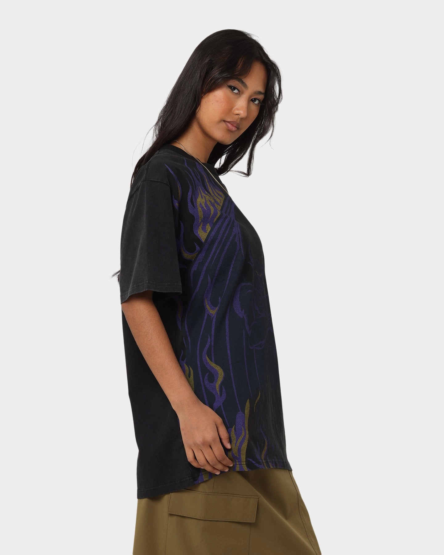 School spirit Disney Chernabog Vintage T-Shirt Washed Black