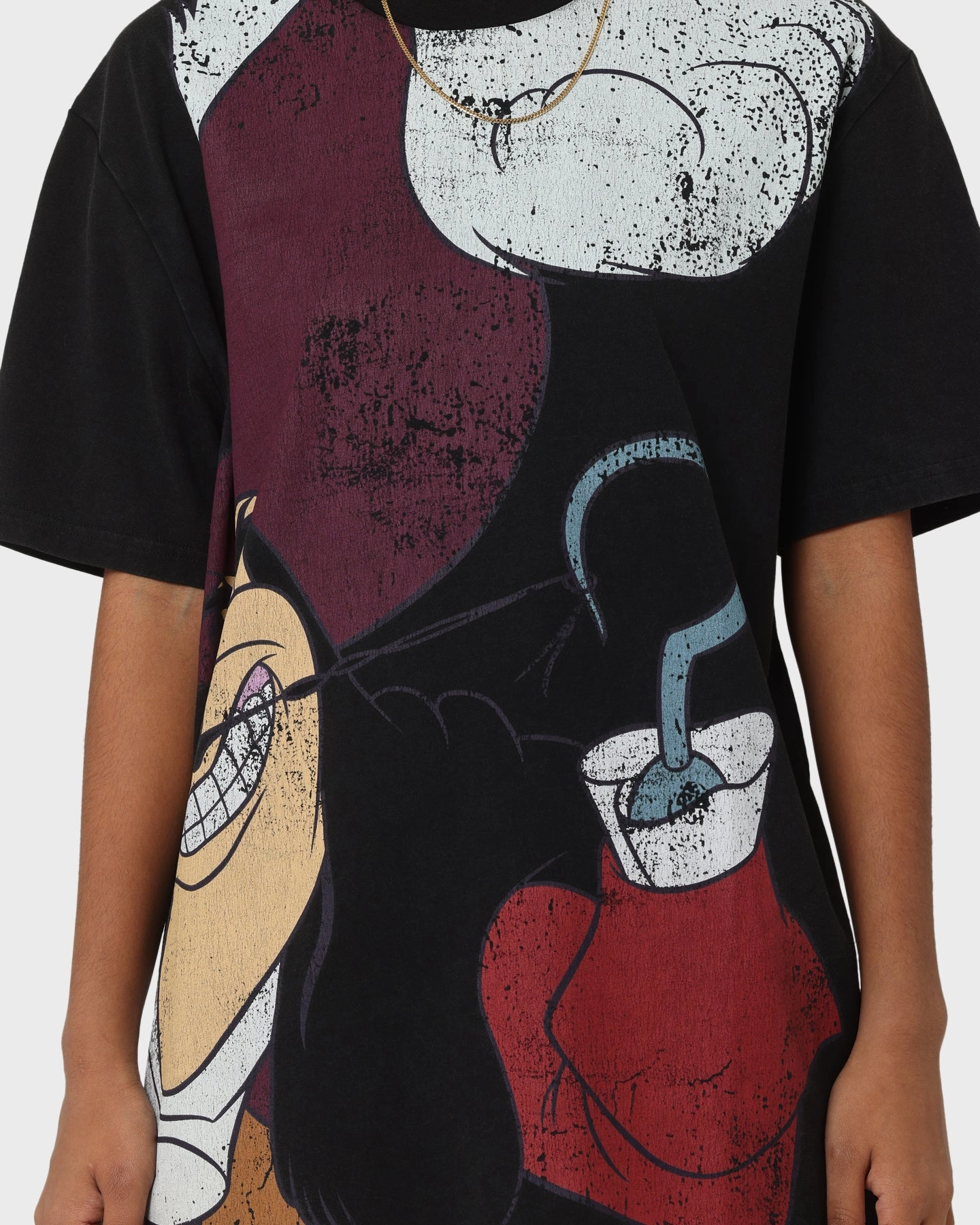 Travel Trend sporty and comfortable Disney Hook Vintage T-Shirt Washed Black