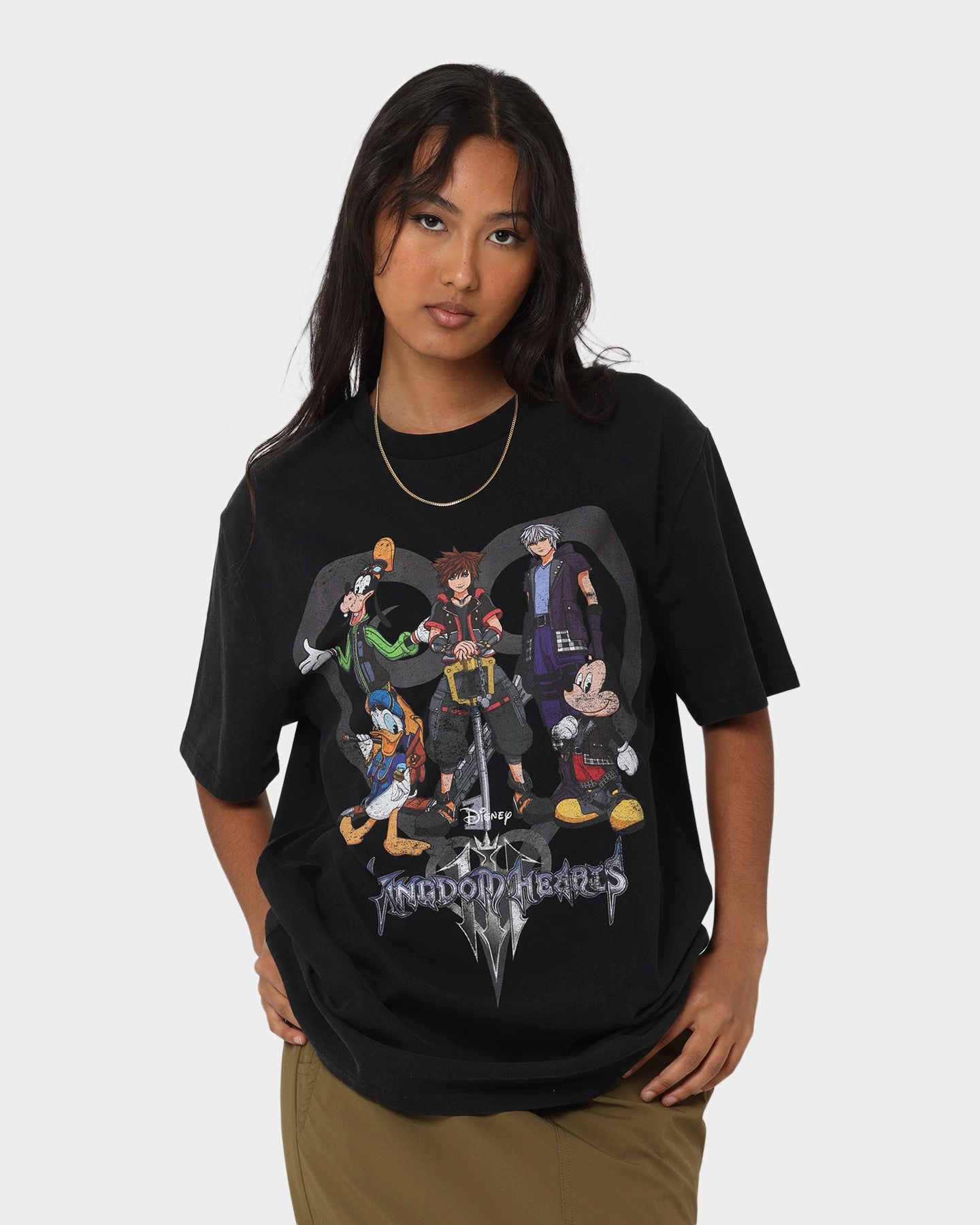 Disney Kingdom Hearts Vintage T-Shirt Washed Black Travel Trend