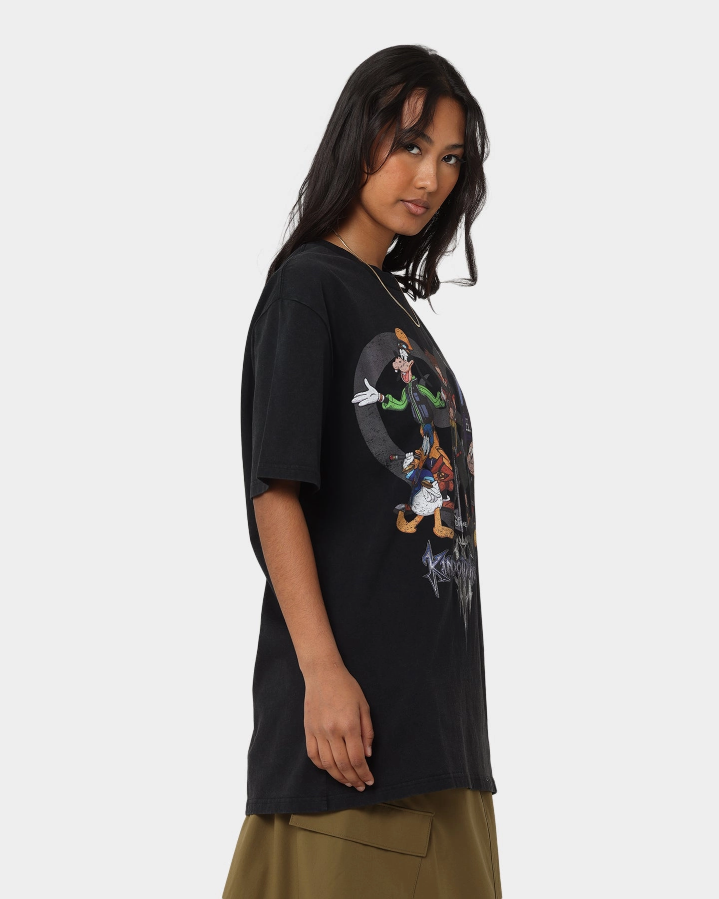 Printed uniqueness Hypoallergenic Fibers Disney Kingdom Hearts Vintage T-Shirt Washed Black