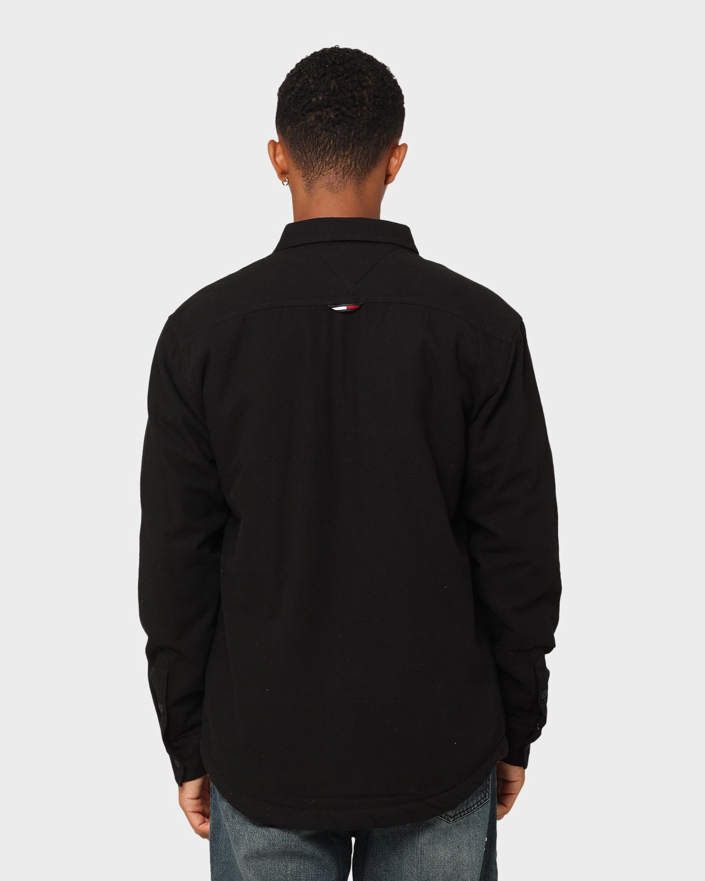 Four Way Stretch Simple Fit Tommy Jeans TJM Sherpa Lined Overshirt Black