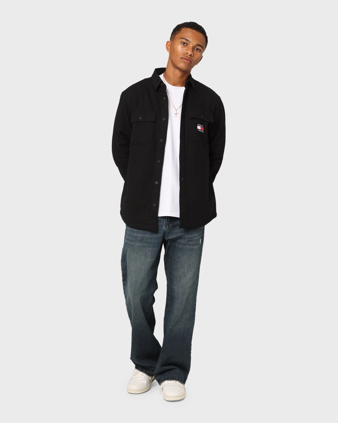 Tommy Jeans TJM Sherpa Lined Overshirt Black Travel Ready Volunteer