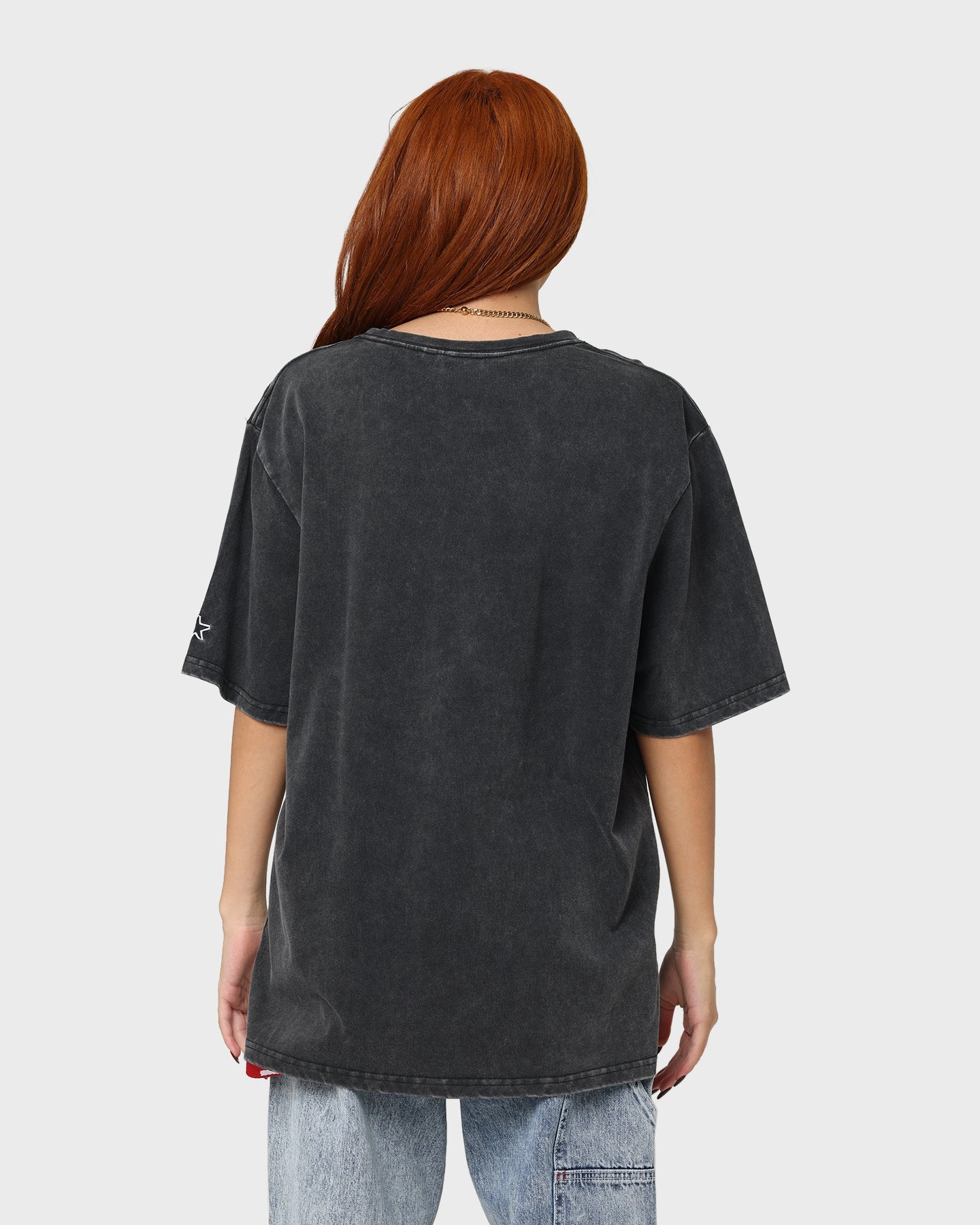 Starter Running Script Vintage T-Shirt Washed Black UV Protection Fit For Movement