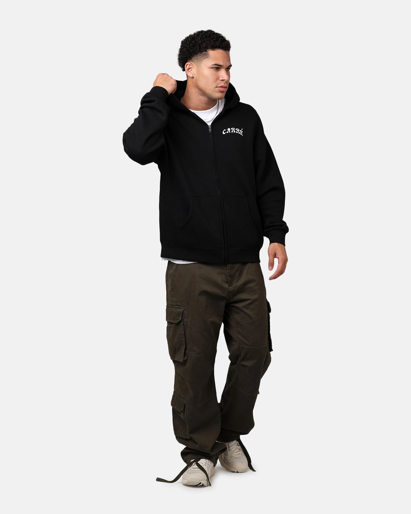 Carre Members Only Zip Hoodie Black Seamless construction
