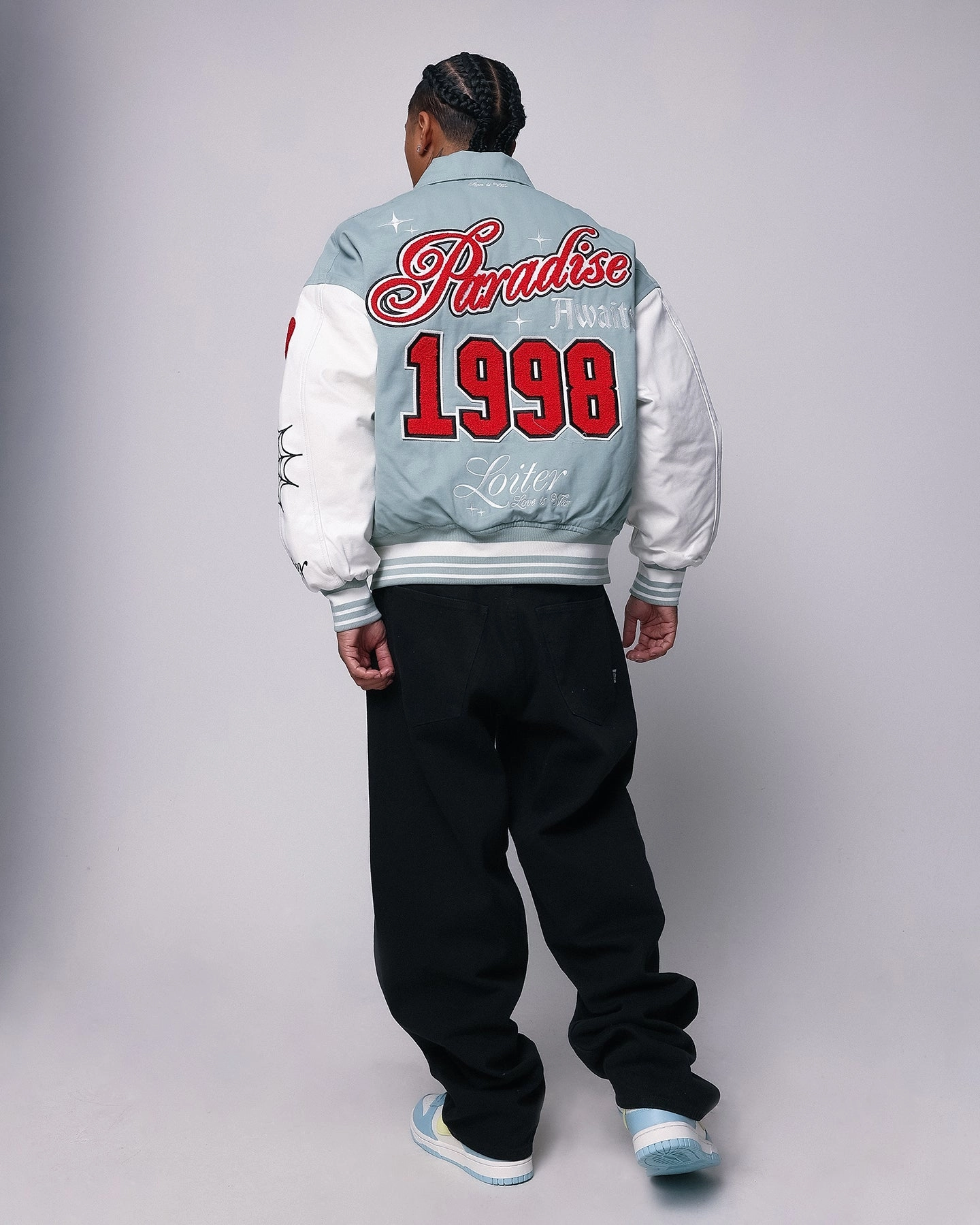 Heal Loiter Paradise Varsity Jacket Light Blue