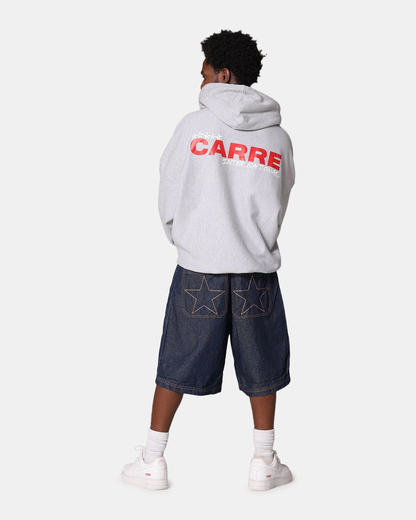 Carre Handdrawn Hoodie Light Marle spherical High Stretch