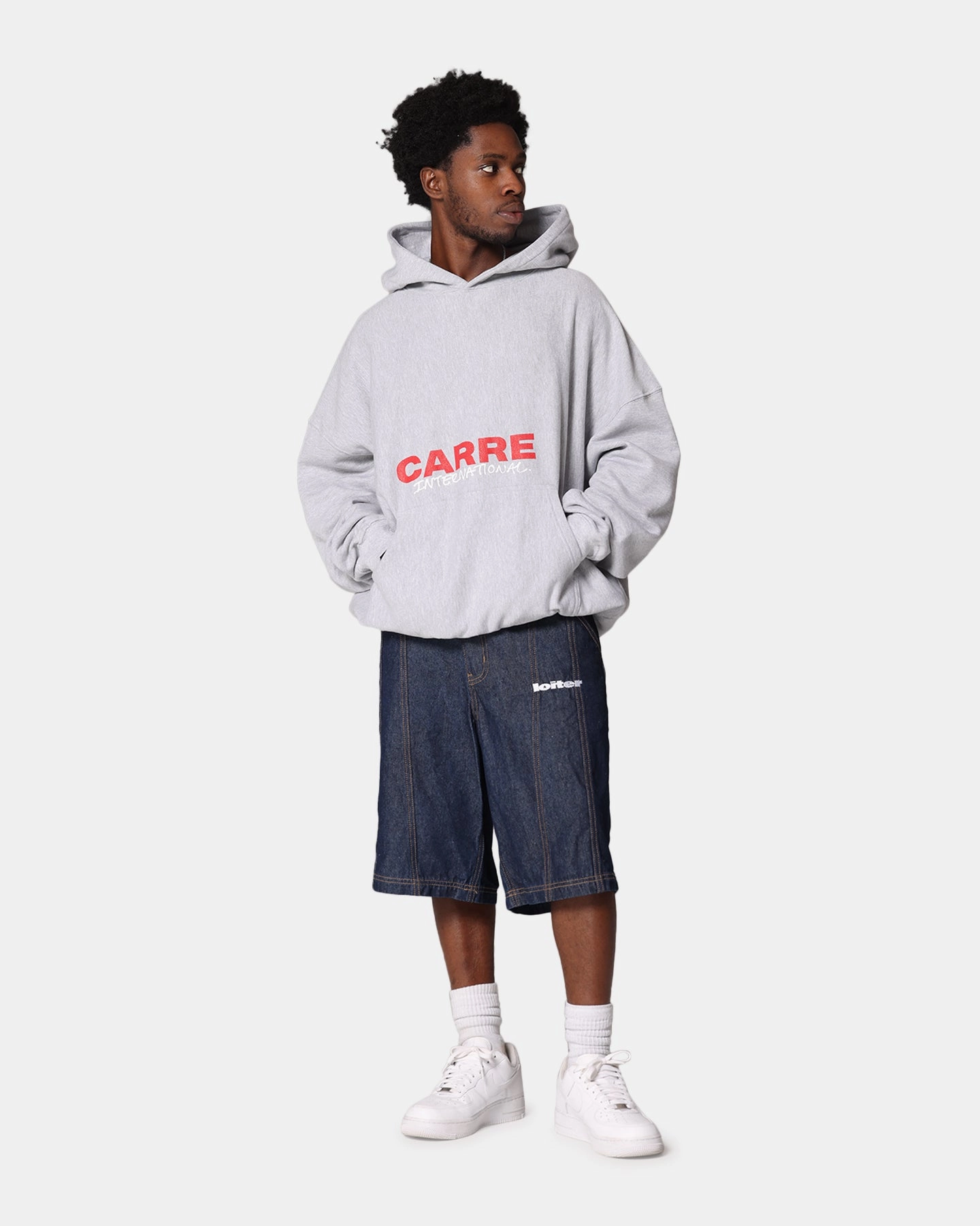 Active Lightness Carre Handdrawn Hoodie Light Marle