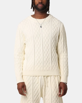 XXIII Lucas Cable Knit Sweater Cream Detachable Layers Seamless construction