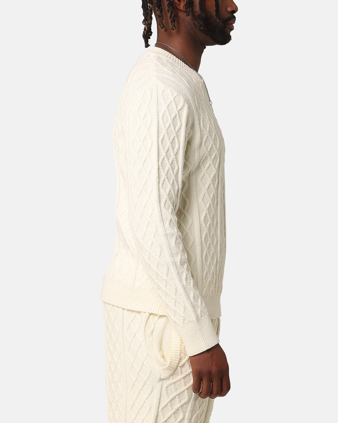 XXIII Lucas Cable Knit Sweater Cream Easy Wear