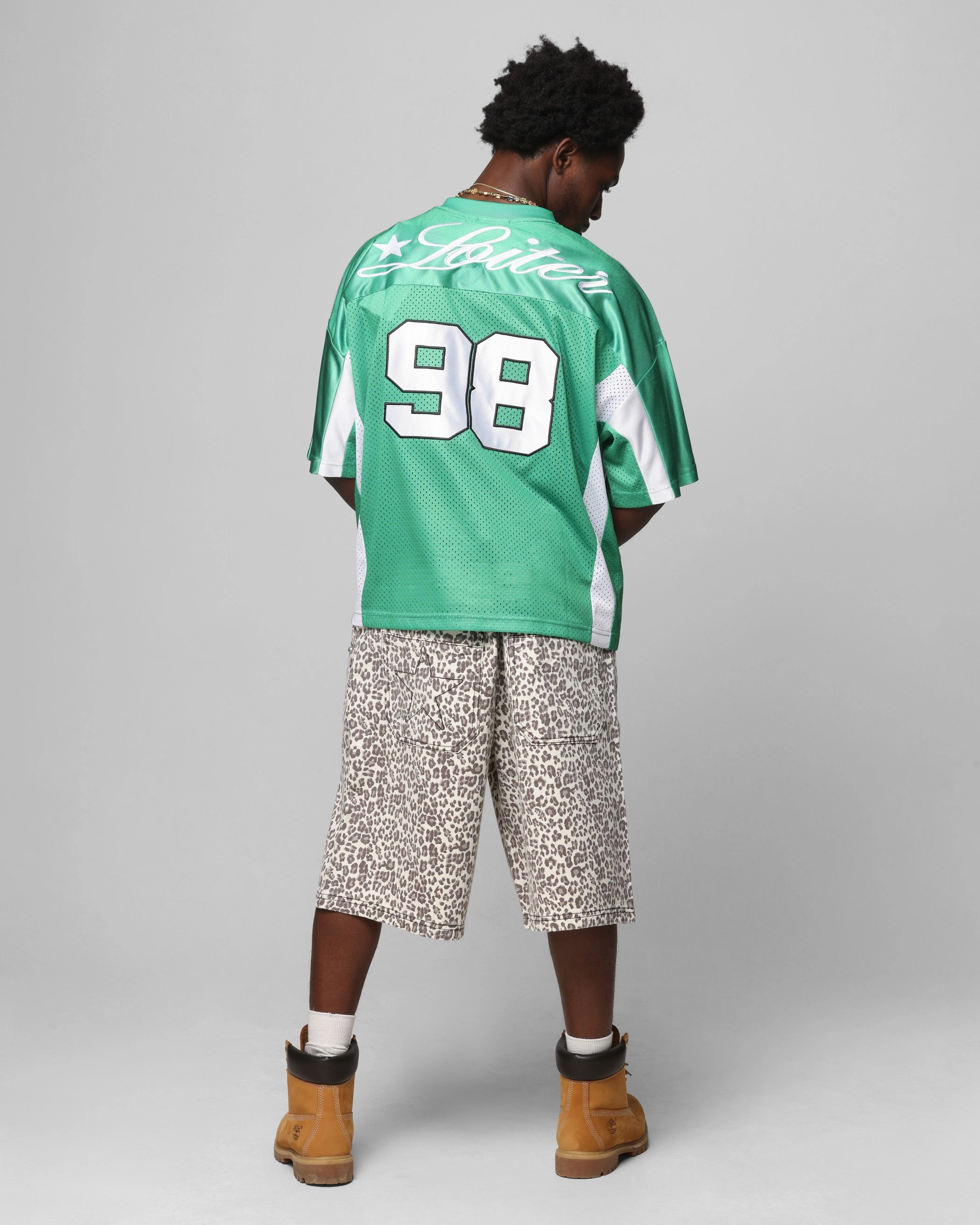 Loiter End Zone Jersey Green Stylish Comfort Tagless Labeling