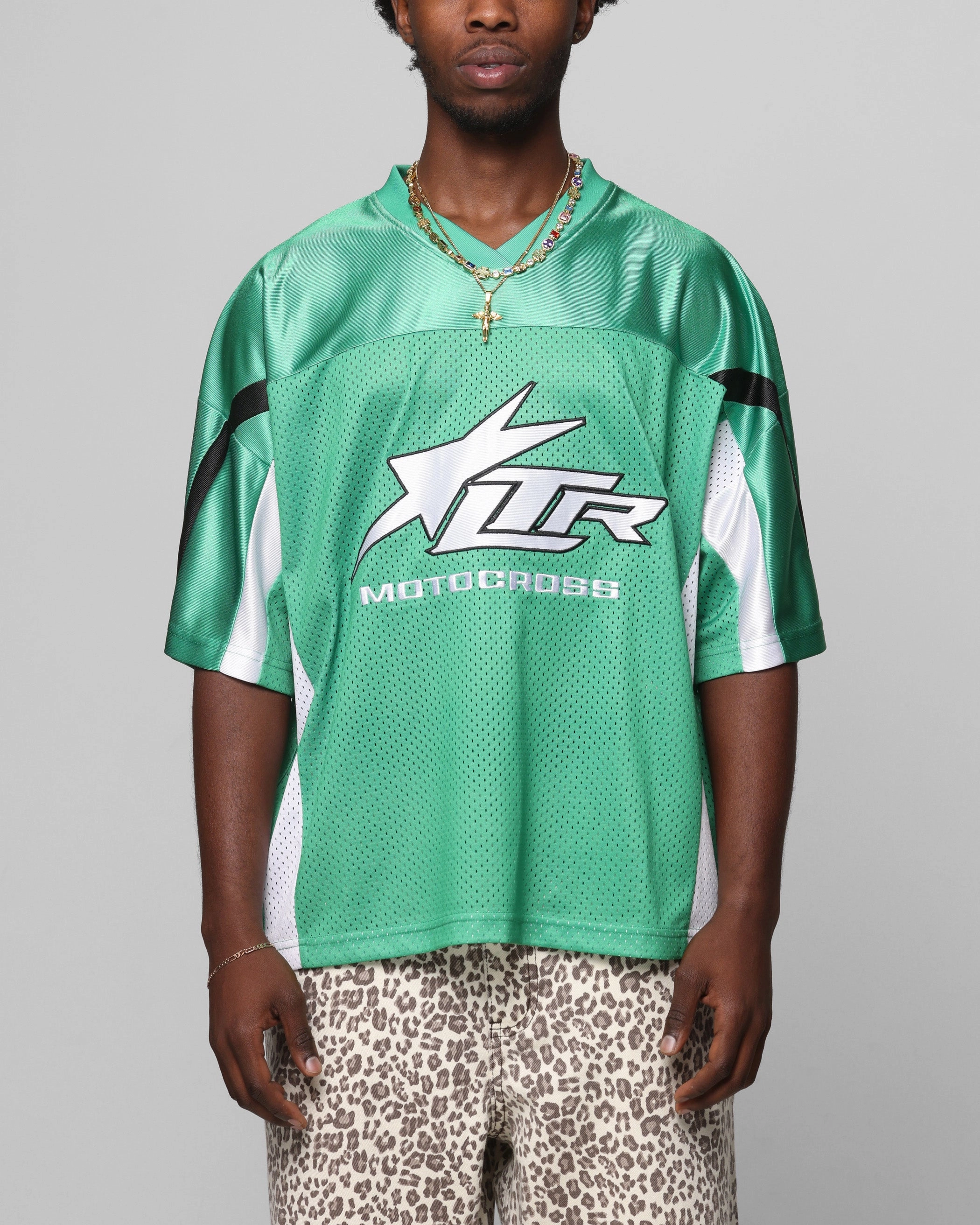 Loiter End Zone Jersey Green Vented Back Design Abrasion Defensive Layer