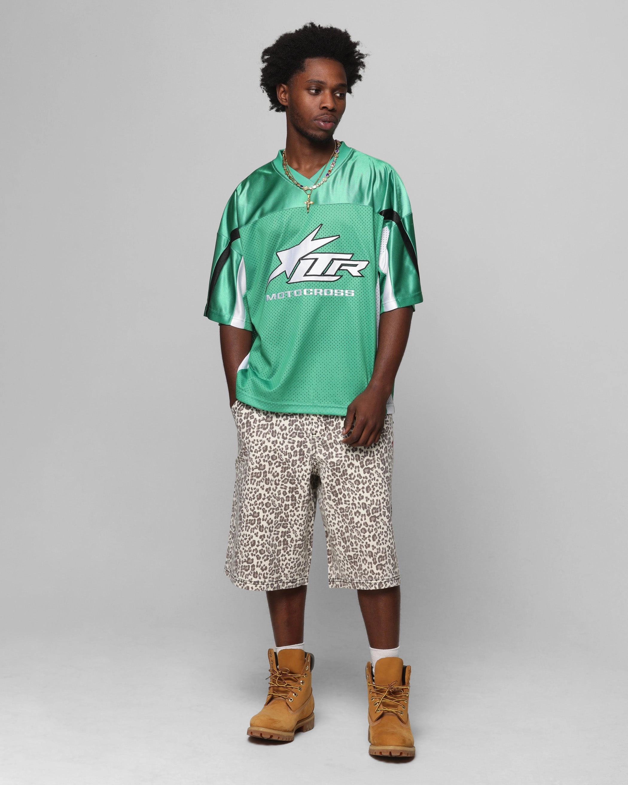 Loiter End Zone Jersey Green 4 Way Stretch Stretch Trim