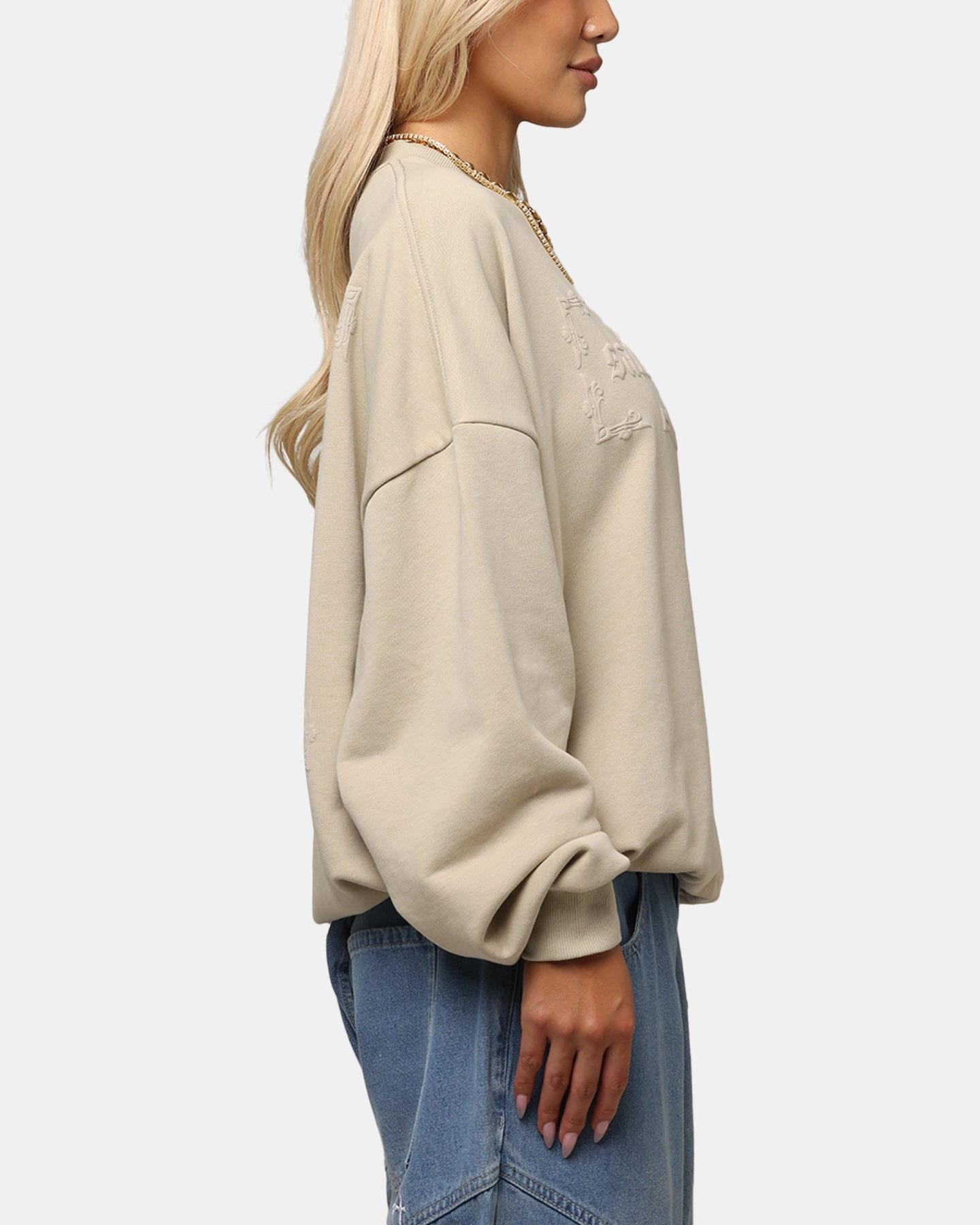 Ergonomic Drape Practical Design Saint Morta Repentant Heart Crewneck Stone
