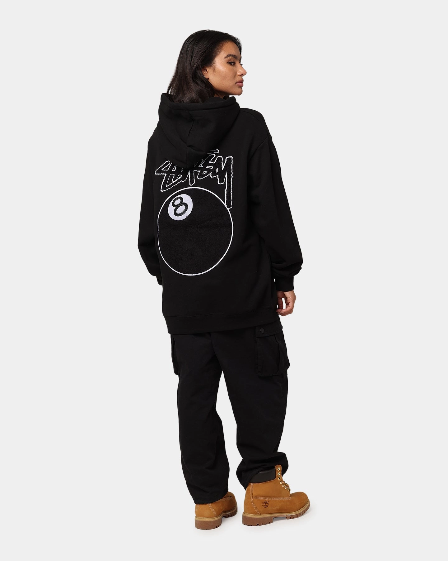 St??ssy 8 Ball Chenille Hoodie Black Discount Bargain