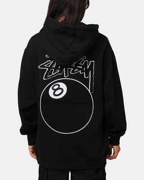 slim popular in Africa St??ssy 8 Ball Chenille Hoodie Black