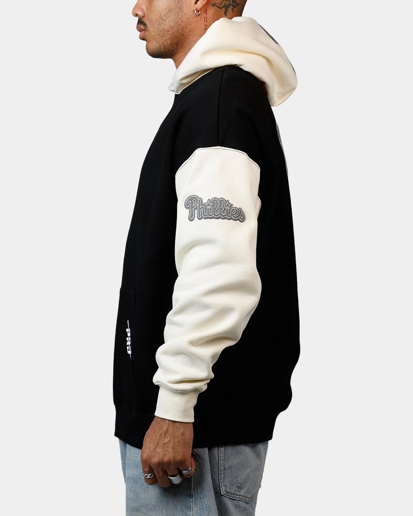 Pro Standard Philadelphia Phillies Reverse French Terry Hoodie Black/Grey Windbreaker Style