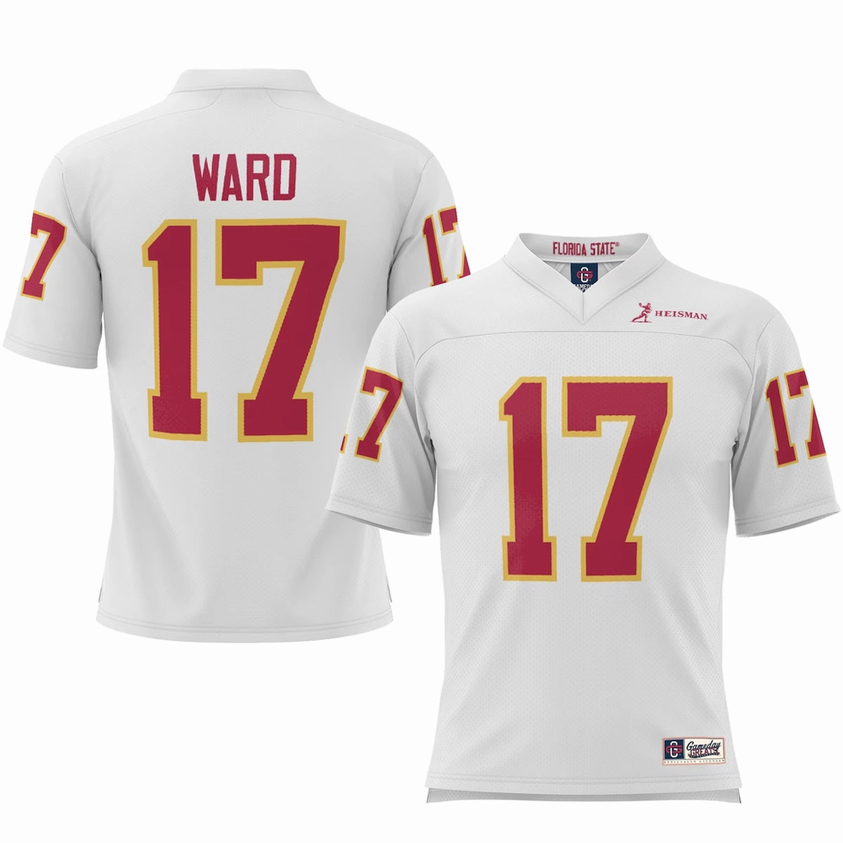 Stretch Flex Panels ProSphere Charlie Ward Throwback #17 Heisman Football Jersey - White
