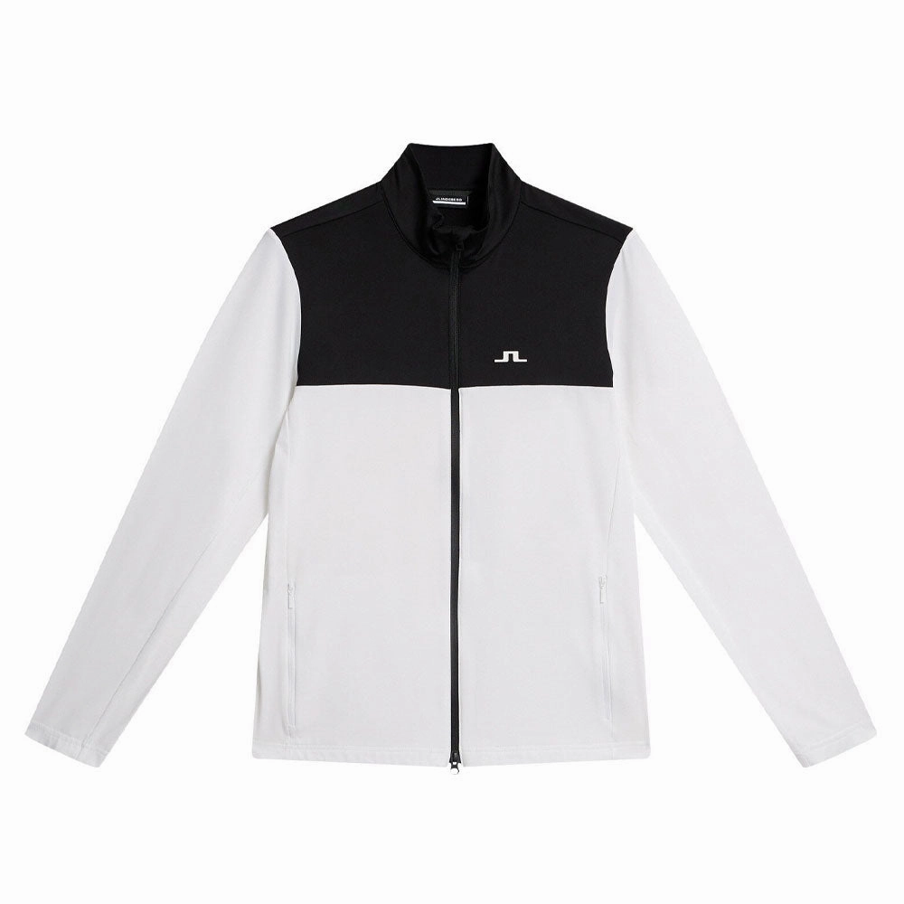 J.Lindeberg Banks Mid Layer Golf Jacket White - SS24 Men Recycled Material Blend MultiPocket Configuration
