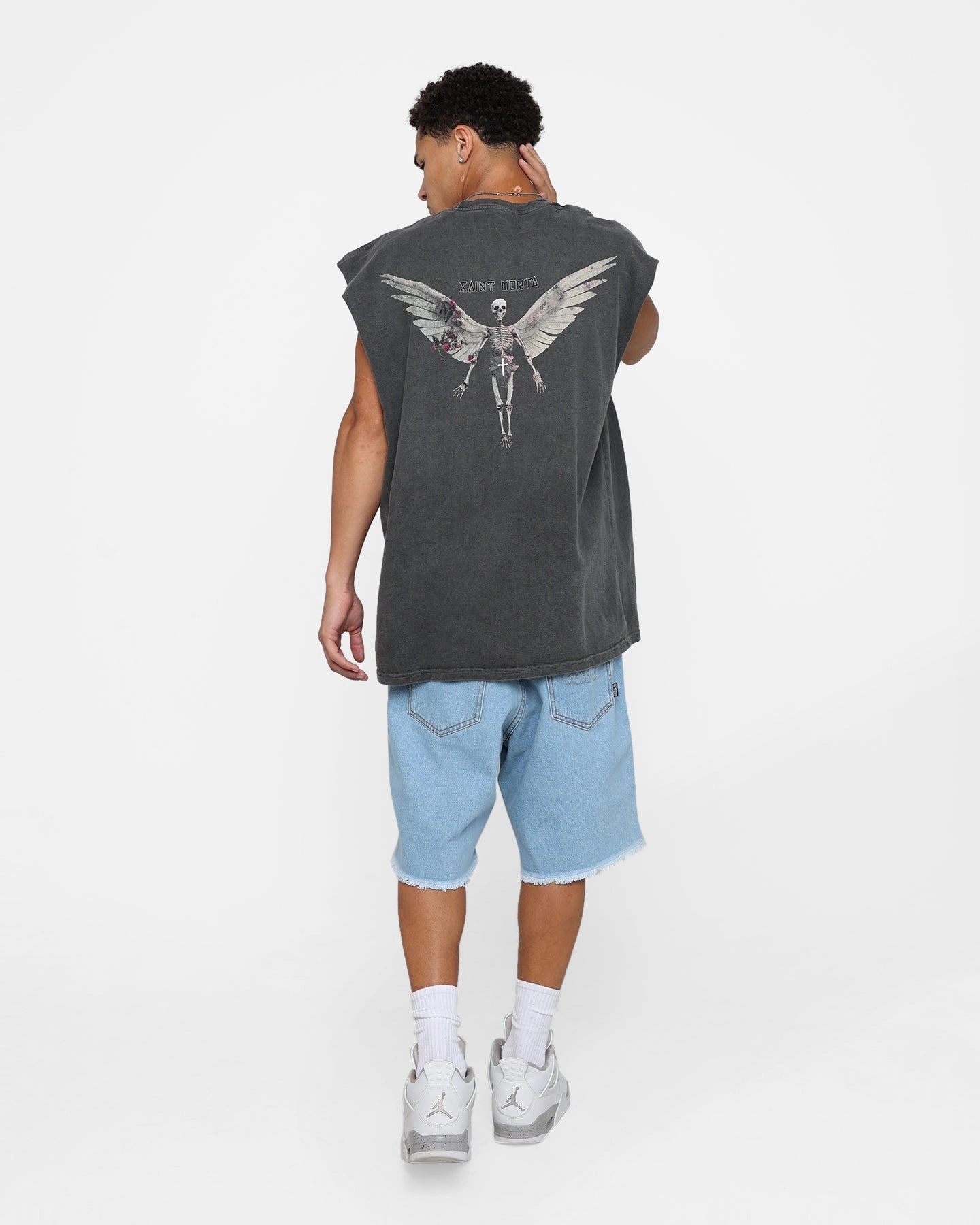 Saint Morta Momento Mori Muscle T-Shirt Black Wash Anti Pilling Surface Simple Comfort