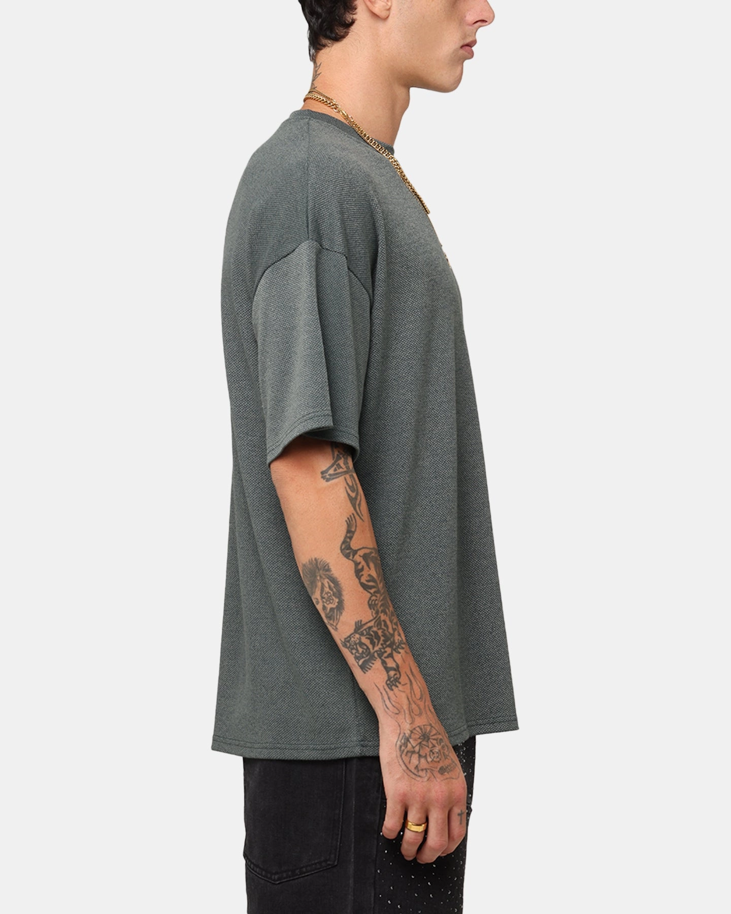 XXIII Tesalate T-Shirt Forest Green Classic Fit Drip Dry Fabric