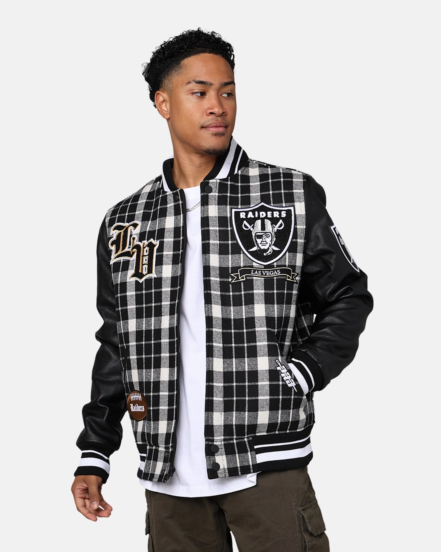 Danger starlight Pro Standard Las Vegas Raiders Pro Prep Plaid Jacket White/Black