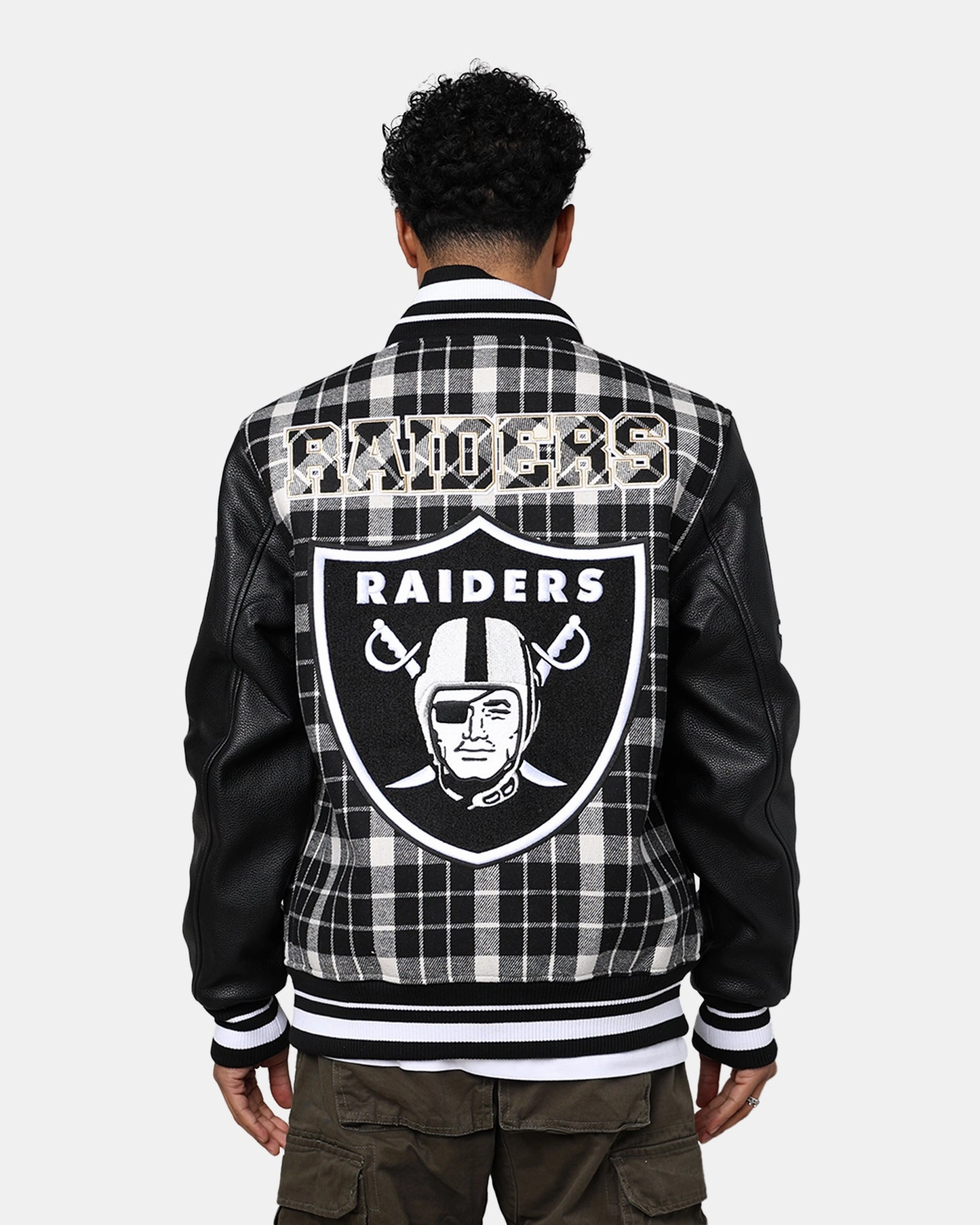 Individual-sports Grid Backlined Interior Pro Standard Las Vegas Raiders Pro Prep Plaid Jacket White/Black