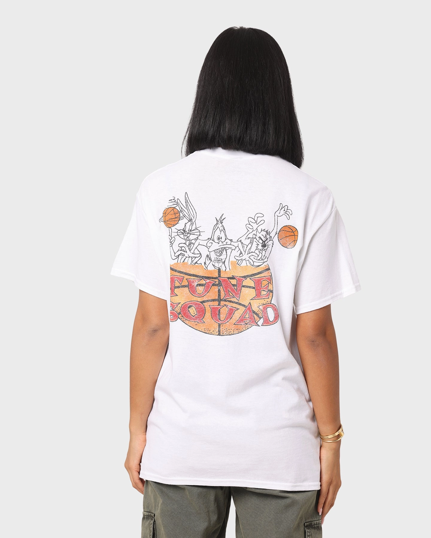 Relaxed Comfort Anti-pilling Space Jam Basketball T-Shirt White
