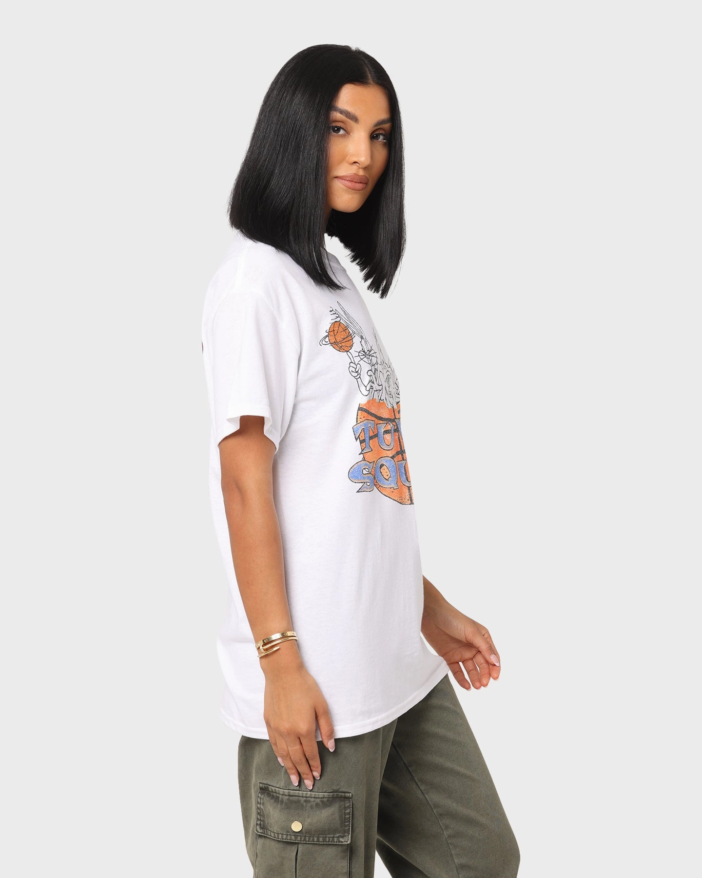 Space Jam Basketball T-Shirt White Layering Essential Timeless Fashion