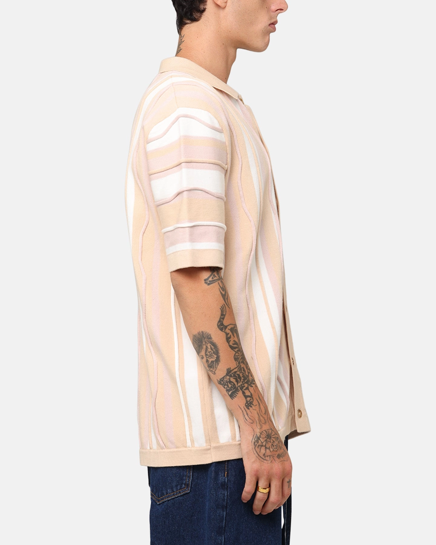 XXIII Coogee Button Up Shirt Cream/White Holiday Outfit Anti Pilling Surface