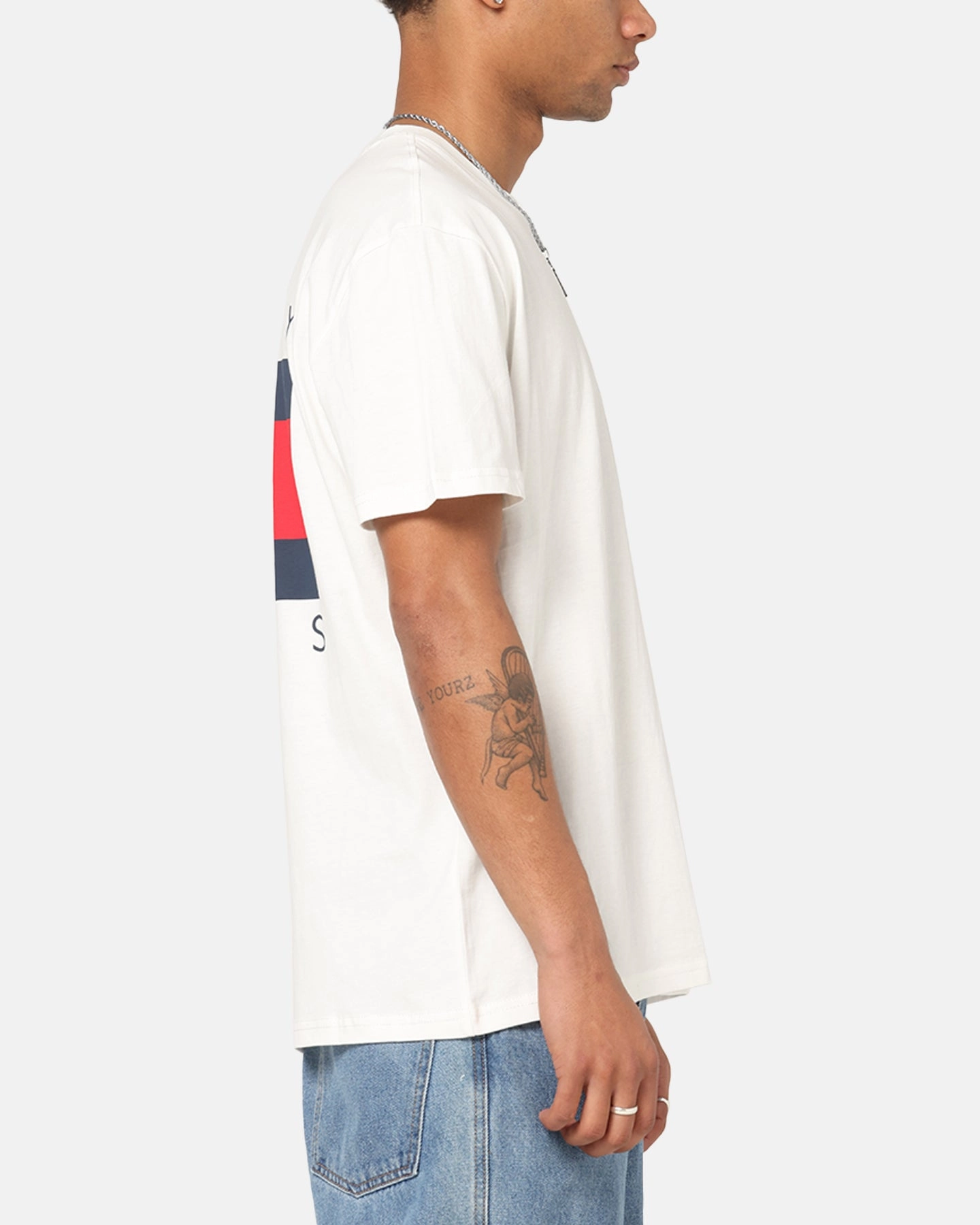 Tommy Jeans Regular Flag Graphic T-Shirt Ecru Eco Friendly Dyes Soft Wearable