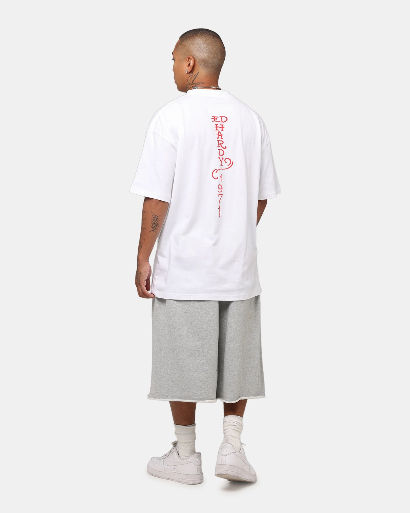 Low Impact Dye Ed Hardy Lost Luck T-Shirt White