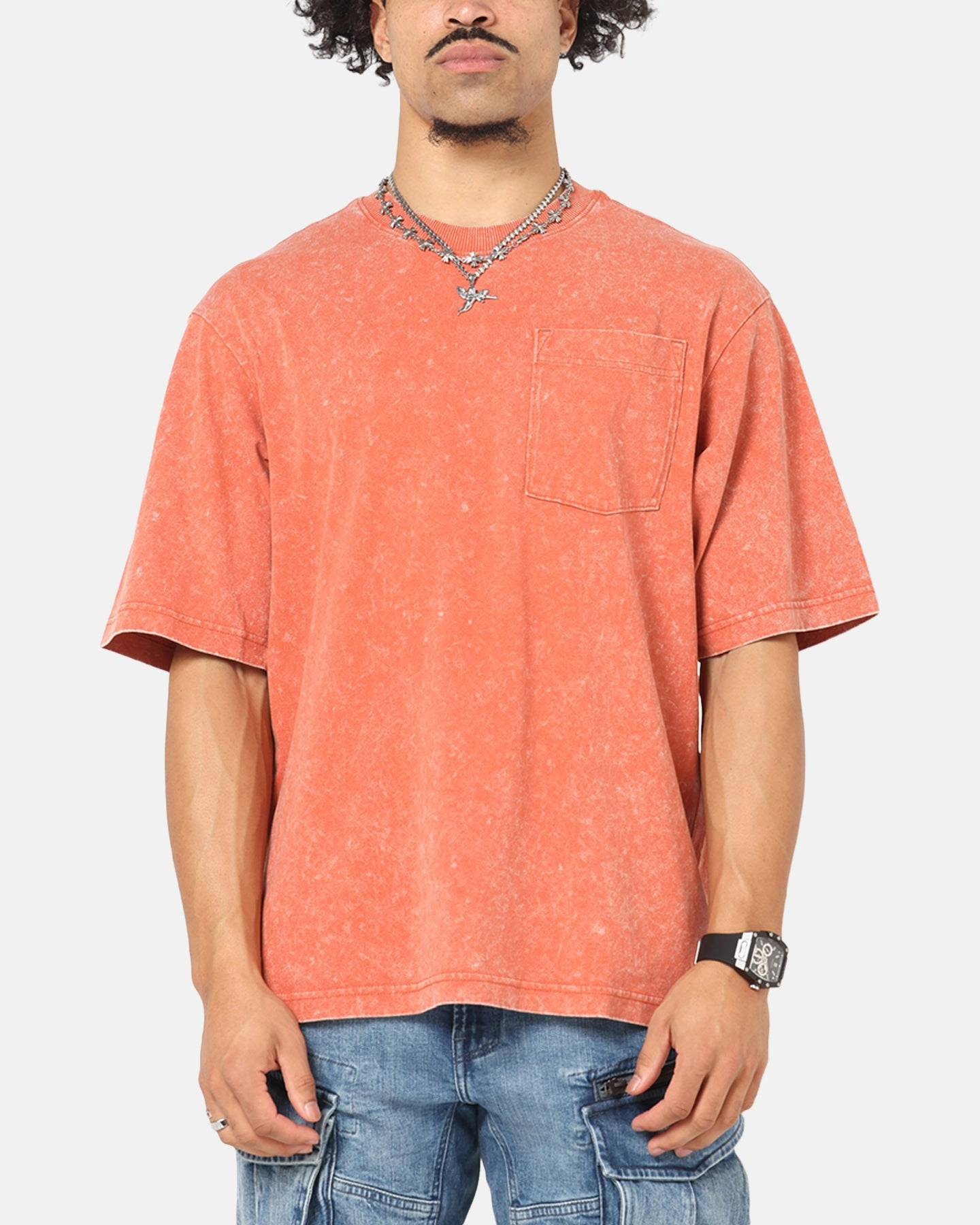 G-Star Acid Wash Boxy T-Shirt Red Wedding