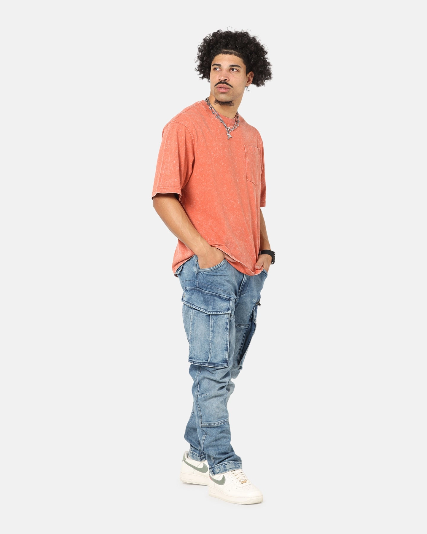 Eco Certified Fiber G-Star Acid Wash Boxy T-Shirt Red