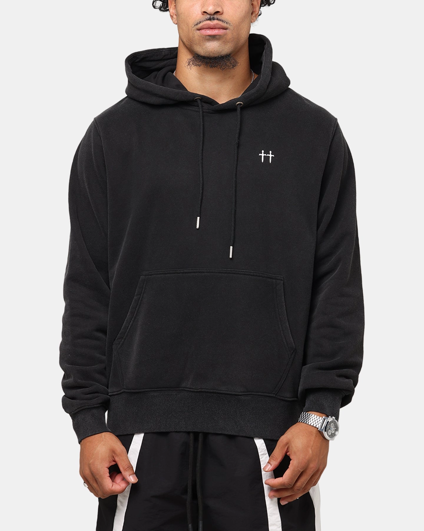 Saint Morta Fallen Rising Boxy Hoodie Vintage Black Christmas