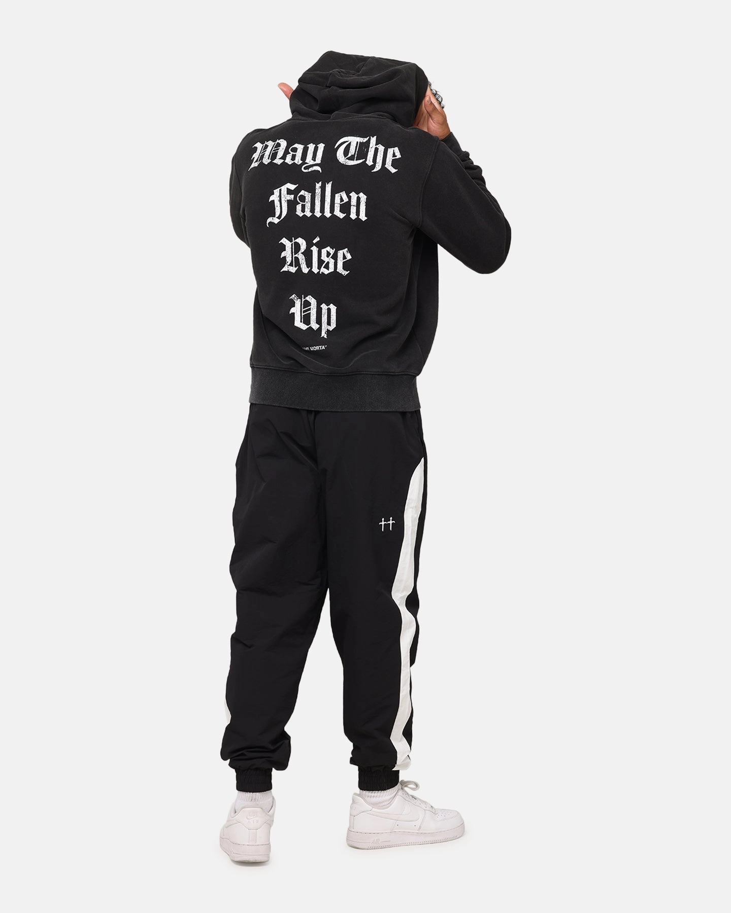 Comfort Fit Saint Morta Fallen Rising Boxy Hoodie Vintage Black